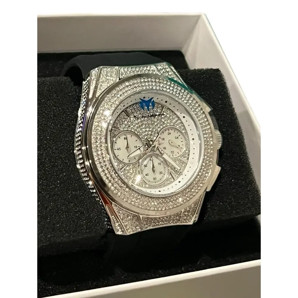 TechnoMarine Cruise Diva Pave watch 45 MM Face Stunning Crystal Details New